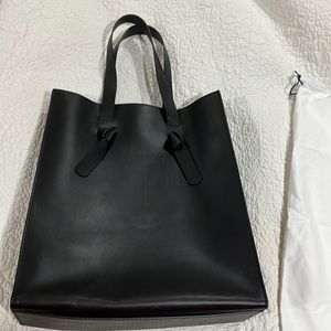 M. Gemi Black Leather Tote Bag